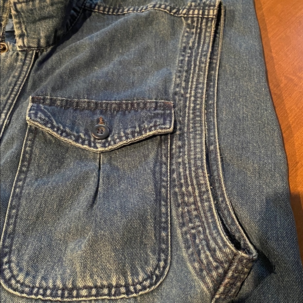 Free People - We The Free Blue Denim Overalls Jumpsuit Waist 34 (409) - Picture 6 of 14